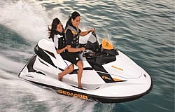 2 girls on a hire jet ski